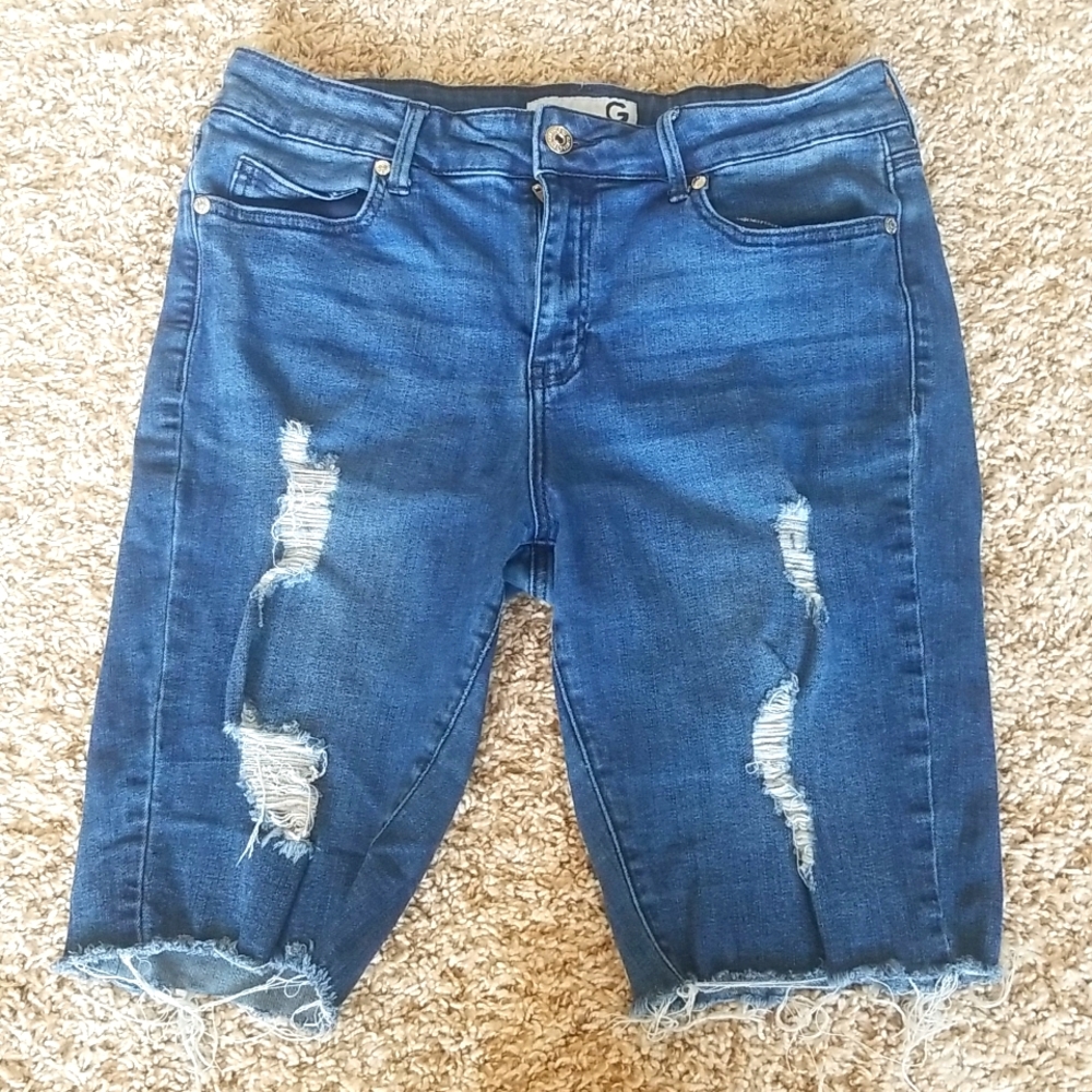 🌸 Guess Denim Distressed Bermuda Shorts